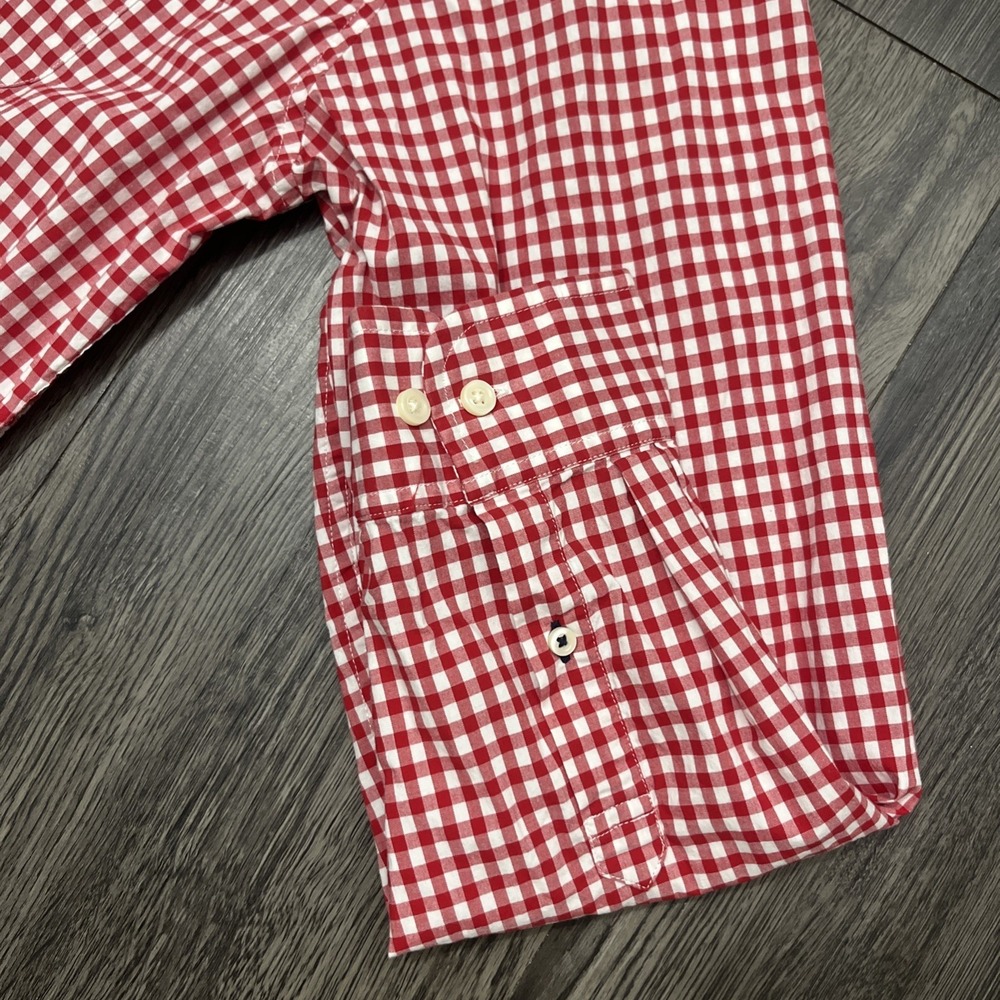 Tommy Hilfiger Mens XXL Classic Fit Button Down Shirt Red White  long sleeve - Picture 8 of 12